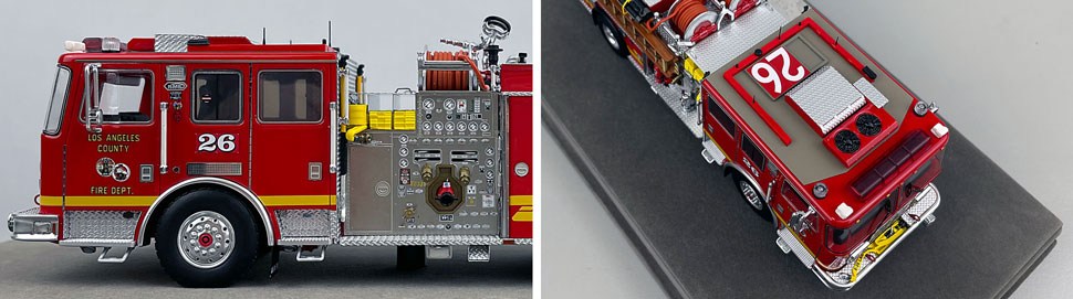 Closeup pictures 5-6 of the Los Angeles County KME Predator Engine 26 scale model