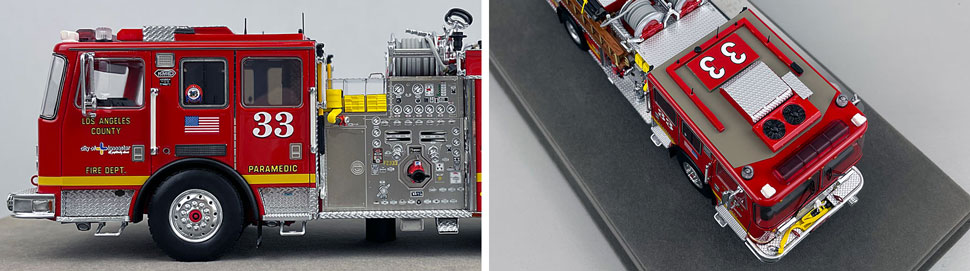 Closeup pictures 5-6 of the Los Angeles County KME Predator Engine 33 scale model
