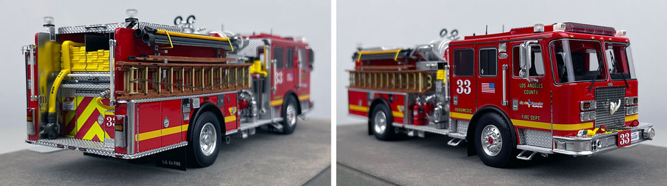 Closeup pictures 11-12 of the Los Angeles County KME Predator Engine 33 scale model