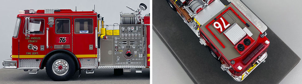 Closeup pictures 5-6 of the Los Angeles County KME Predator Engine 76 scale model