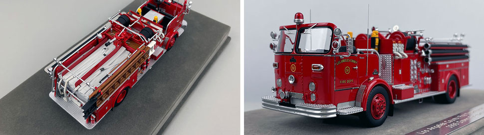Closeup pictures 3-4 of the Los Angeles County 1965 Crown Firecoach Engine 51 scale model