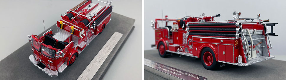 Closeup pictures 7-8 of the Los Angeles County 1965 Crown Firecoach Engine 51 scale model
