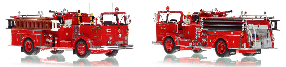 The first museum grade scale model of Los Angeles County 1965 Crown Firecoach Engine 51