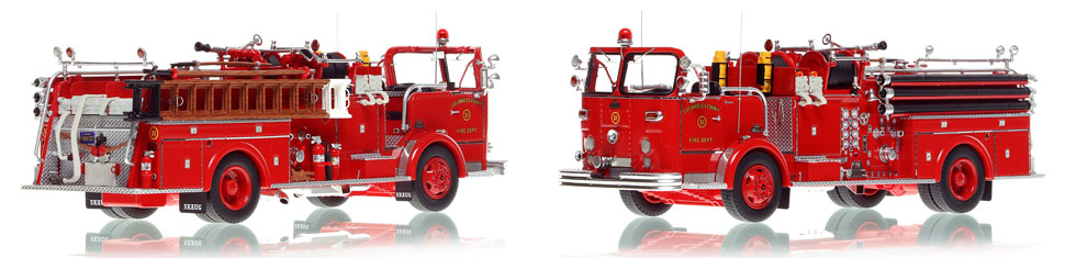 L.A. County Crown Firecoach Engine 51 scale model is hand-crafted and intricately detailed.
