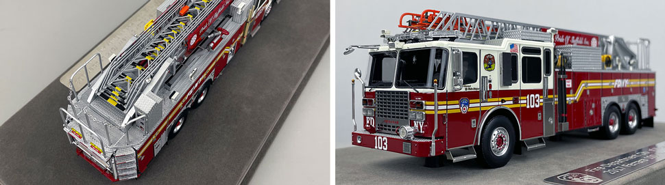 Closeup pictures 3-4 of the FDNY Ladder 103 scale model