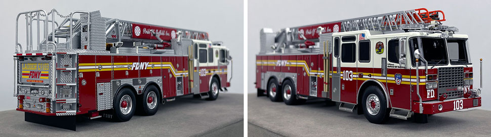 Closeup pictures 11-12 of the FDNY Ladder 103 scale model