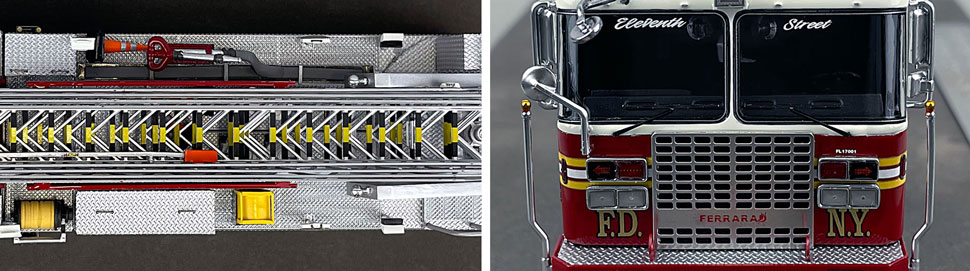 Closeup pictures 13-14 of the FDNY Ladder 122 scale model