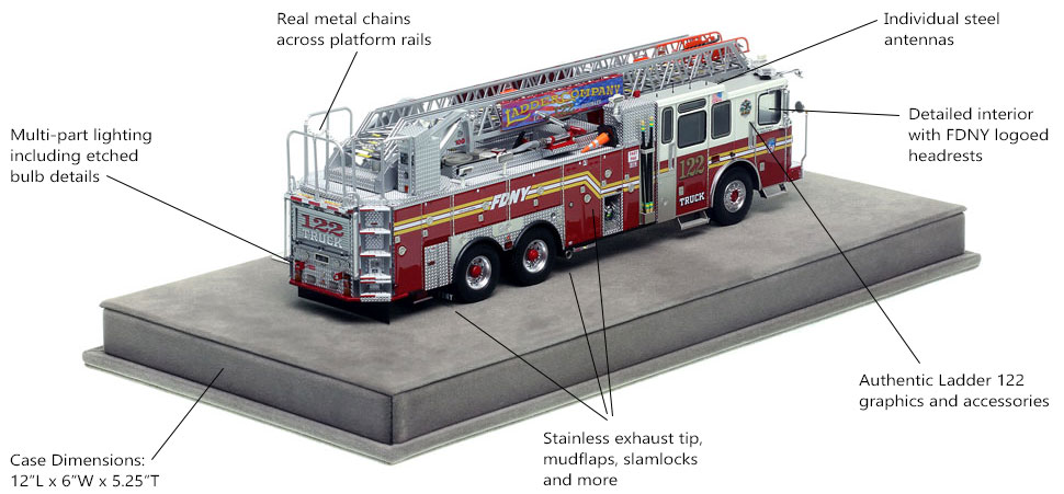 Specs and Features of FDNY Ladder 122 scale model