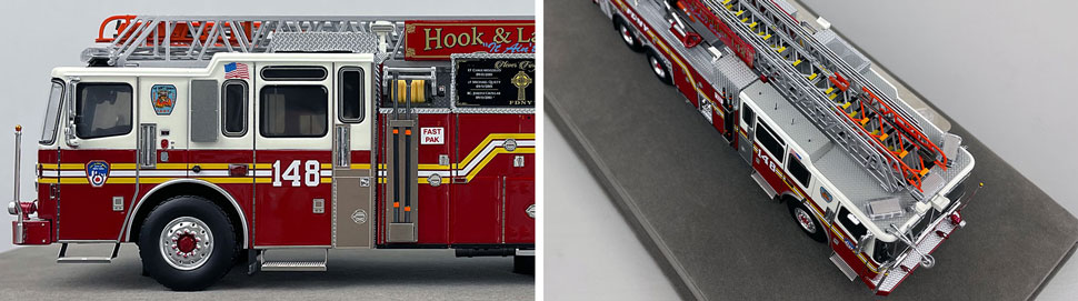 Closeup pictures 5-6 of the FDNY Ladder 148 scale model
