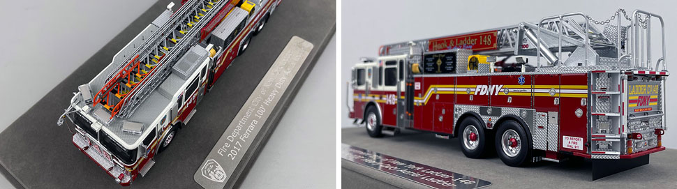 Closeup pictures 7-8 of the FDNY Ladder 148 scale model