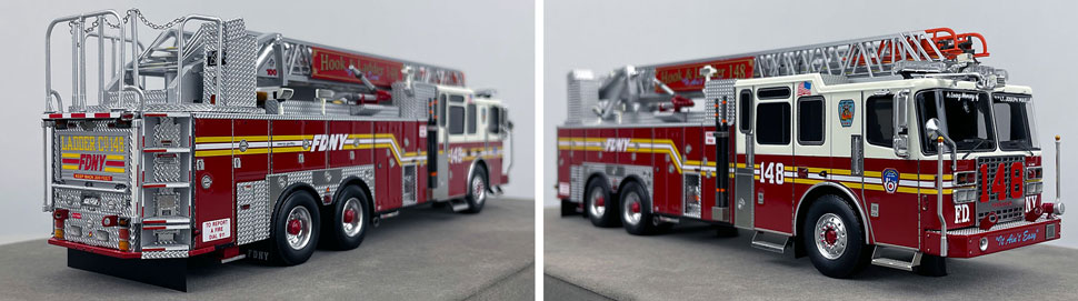 Closeup pictures 11-12 of the FDNY Ladder 148 scale model
