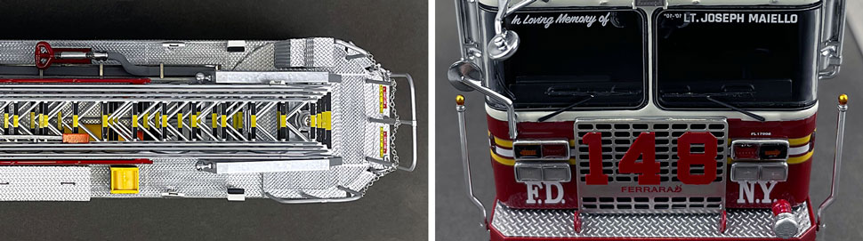 Closeup pictures 13-14 of the FDNY Ladder 148 scale model