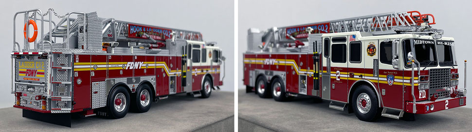 Closeup pictures 11-12 of the FDNY Ladder 2 scale model
