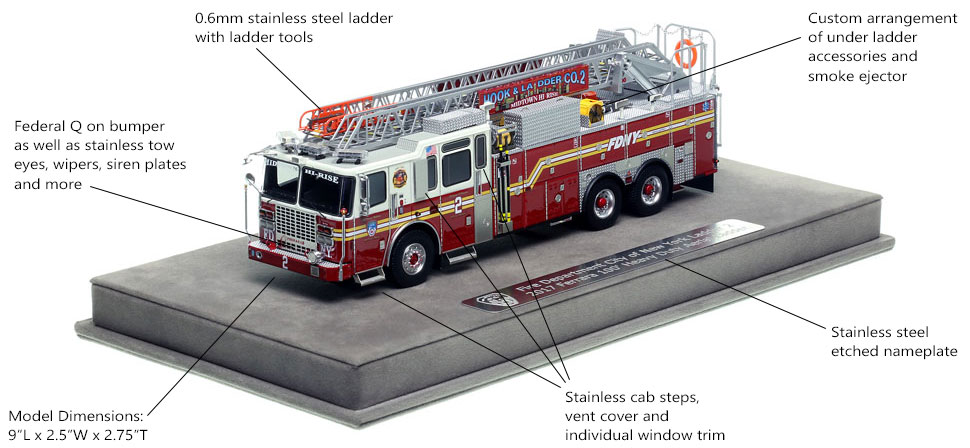 Features and Specs of FDNY Ladder 2 scale model