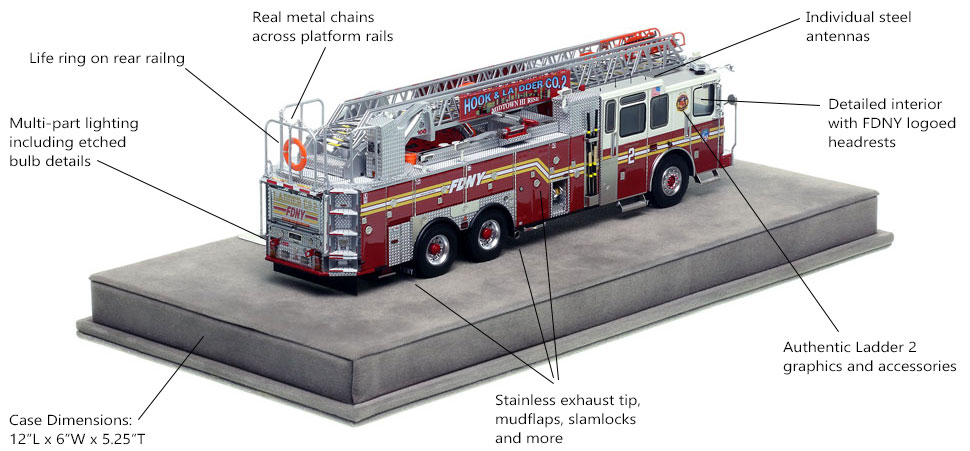 Specs and Features of FDNY Ladder 2 scale model
