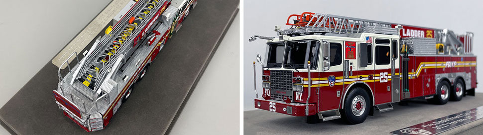 Closeup pictures 3-4 of the FDNY Ladder 25 scale model