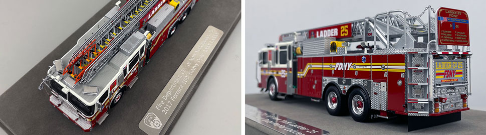 Closeup pictures 7-8 of the FDNY Ladder 25 scale model