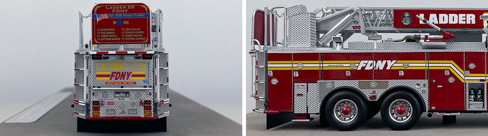 Closeup pictures 9-10 of the FDNY Ladder 25 scale model