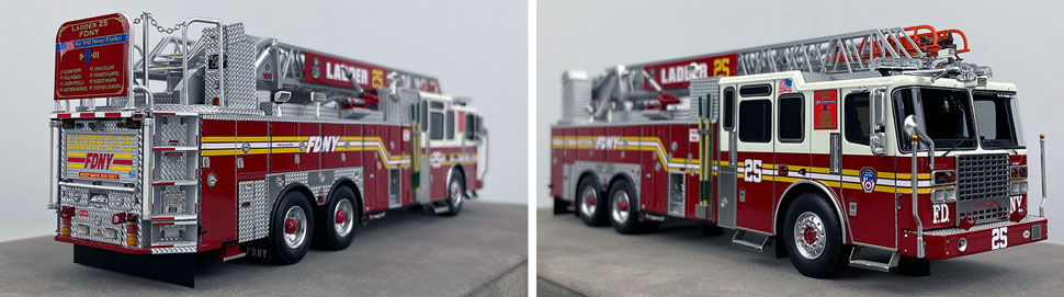 Closeup pictures 11-12 of the FDNY Ladder 25 scale model