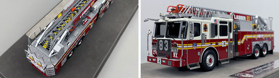 Closeup pictures 3-4 of the FDNY Ladder 83 scale model