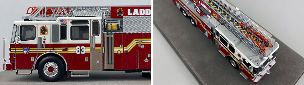 Closeup pictures 5-6 of the FDNY Ladder 83 scale model