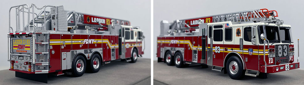 Closeup pictures 11-12 of the FDNY Ladder 83 scale model