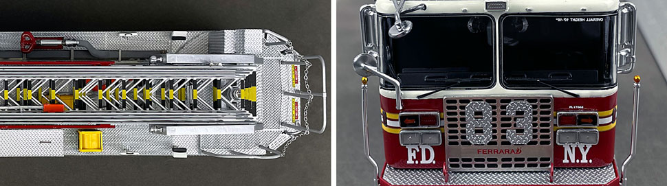 Closeup pictures 13-14 of the FDNY Ladder 83 scale model