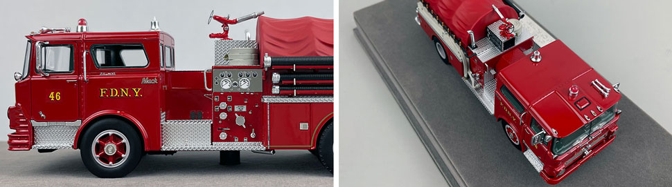 Closeup pictures 5-6 of FDNY's 1968 Mack CF Engine 46 scale model