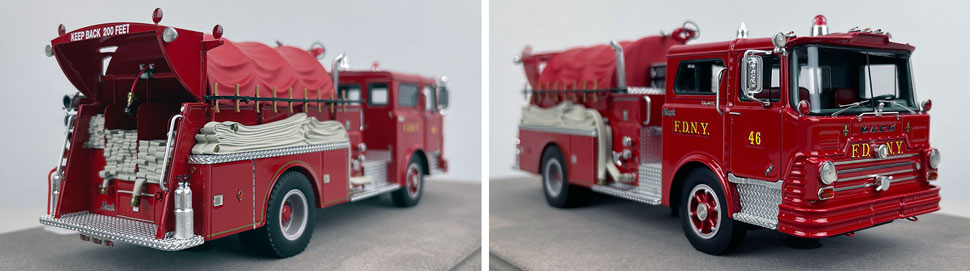 Closeup pictures 11-12 of FDNY's 1968 Mack CF Engine 46 scale model