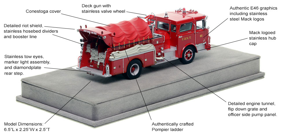 Specs and Features of FDNY's 1968 Mack CF Engine 46 scale model