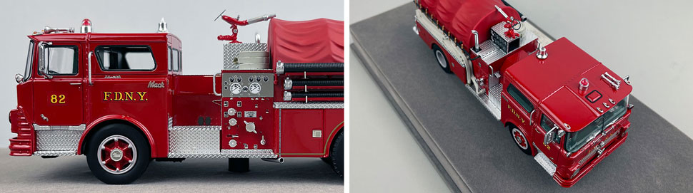 Closeup pictures 5-6 of FDNY's 1968 Mack CF Engine 82 scale model