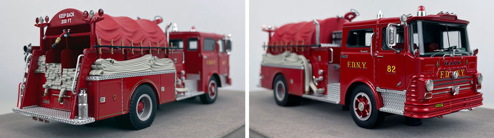 Closeup pictures 11-12 of FDNY's 1968 Mack CF Engine 82 scale model