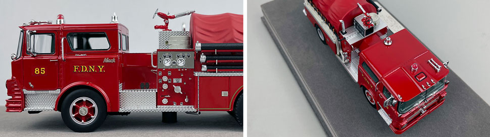 Closeup pictures 5-6 of FDNY's 1968 Mack CF Engine 85 scale model