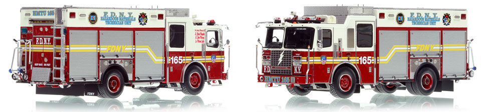 FDNY's 2015 Ferrara HMTU 165 - Staten Island scale model is hand-crafted and intricately detailed.