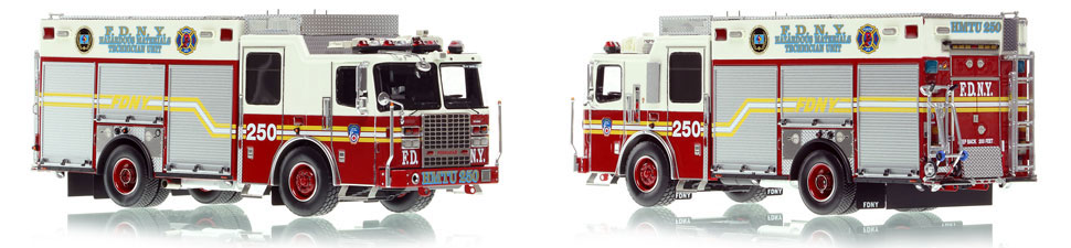 FDNY's 2015 Ferrara HMTU 250 - Brooklyn scale model is hand-crafted and intricately detailed.
