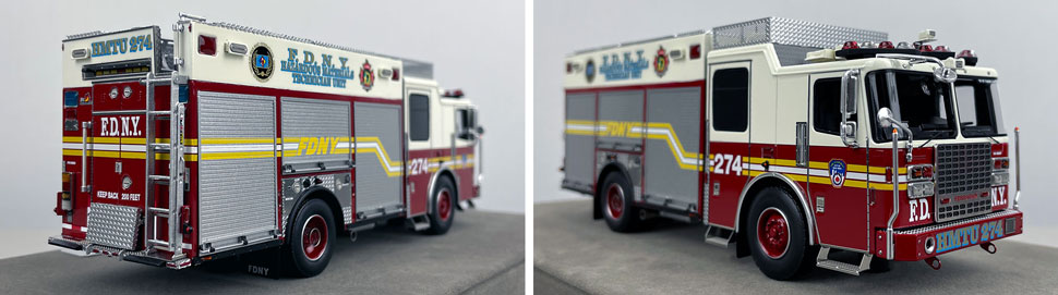 Closeup pictures 11-12 of the FDNY 2015 Ferrara HMTU 274 - Queens scale model