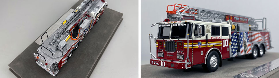 Closeup pictures 3-4 of the 2001 FDNY Ladder 10 scale model