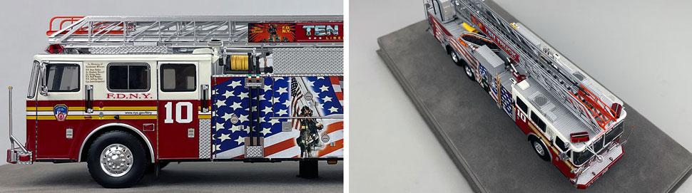 Closeup pictures 5-6 of the 2001 FDNY Ladder 10 scale model