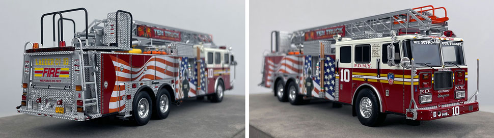 Closeup pictures 11-12 of the 2001 FDNY Ladder 10 scale model