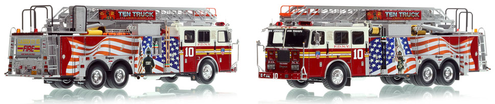 FDNY's 2001 Ten Truck scale model is hand-crafted and intricately detailed.