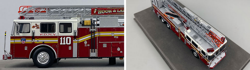 Closeup pictures 5-6 of the 2002 FDNY Ladder 110 scale model