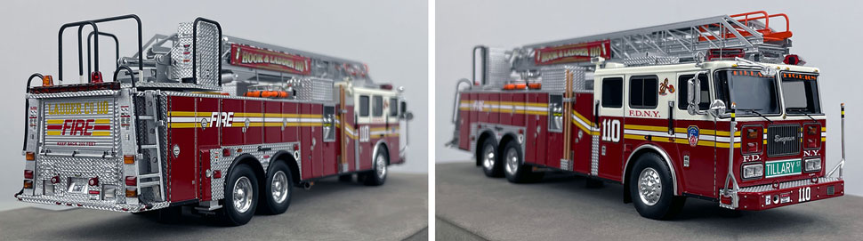 Closeup pictures 11-12 of the 2002 FDNY Ladder 110 scale model