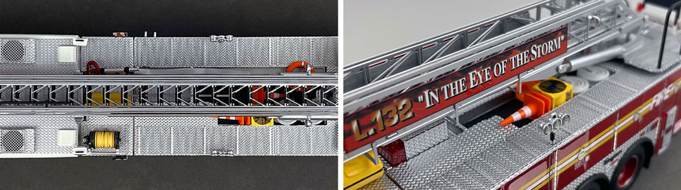 Closeup pictures 13-14 of the 2001 FDNY Ladder 132 scale model