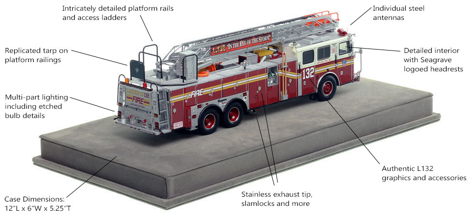 Specs and Features of FDNY's 2001 Ladder 132 scale model