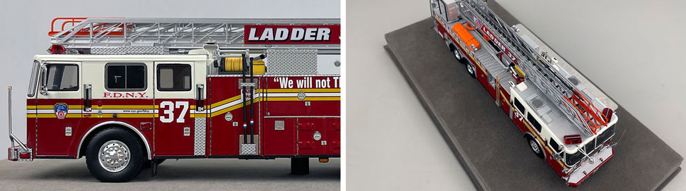 Closeup pictures 5-6 of the 2002 FDNY Ladder 37 scale model