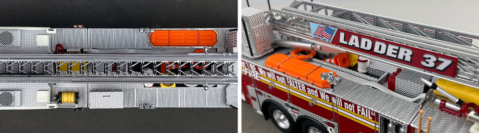 Closeup pictures 13-14 of the 2002 FDNY Ladder 37 scale model