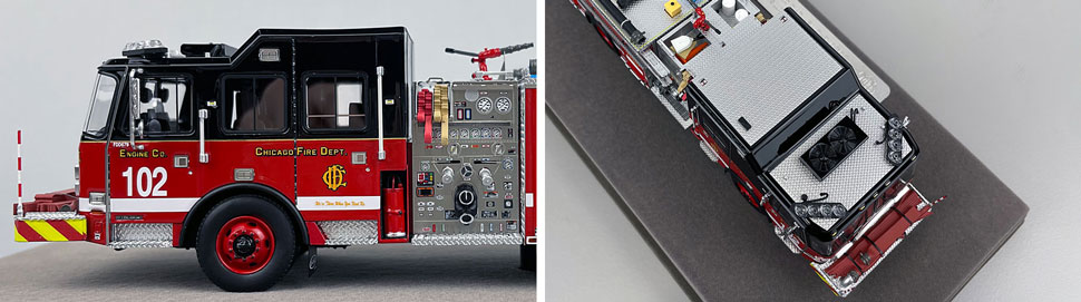 Closeup pics 5-6 of Chicago Fire Department E-One Engine 102 scale model