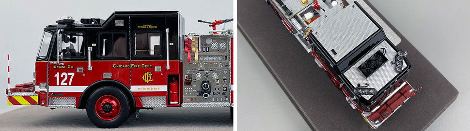 Closeup pics 5-6 of Chicago Fire Department E-One Engine 127 scale model