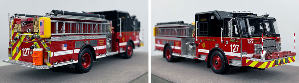 Closeup pics 11-12 of Chicago Fire Department E-One Engine 127 scale model
