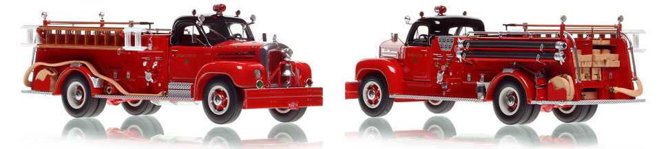 Chicago's 1956 Mack B95 Engine Co. 21 scale model is hand-crafted and intricately detailed.